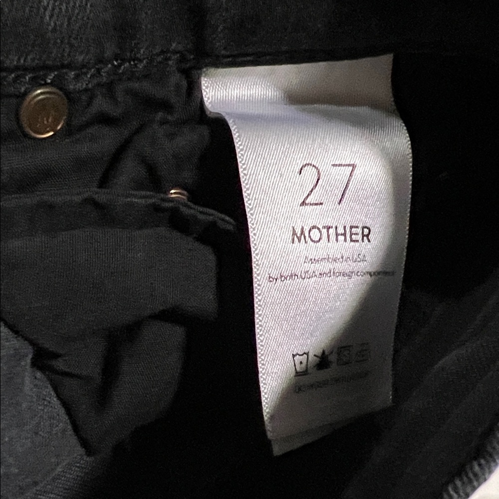 MOTHER Black insider crop step denim Jeans 27 - Picture 3 of 5